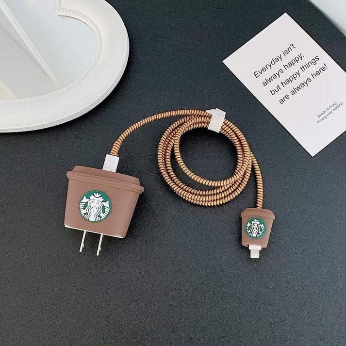 Brown Star-Bucks Apple Charger Cover For 18-20W from hanging owl