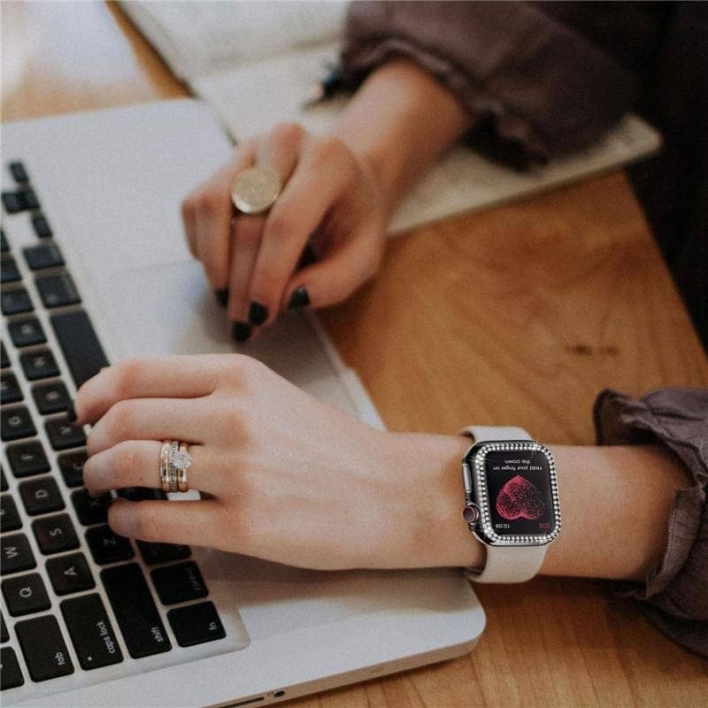 Dazzle Series Diamond Tempered Case for Apple Watch 45mm