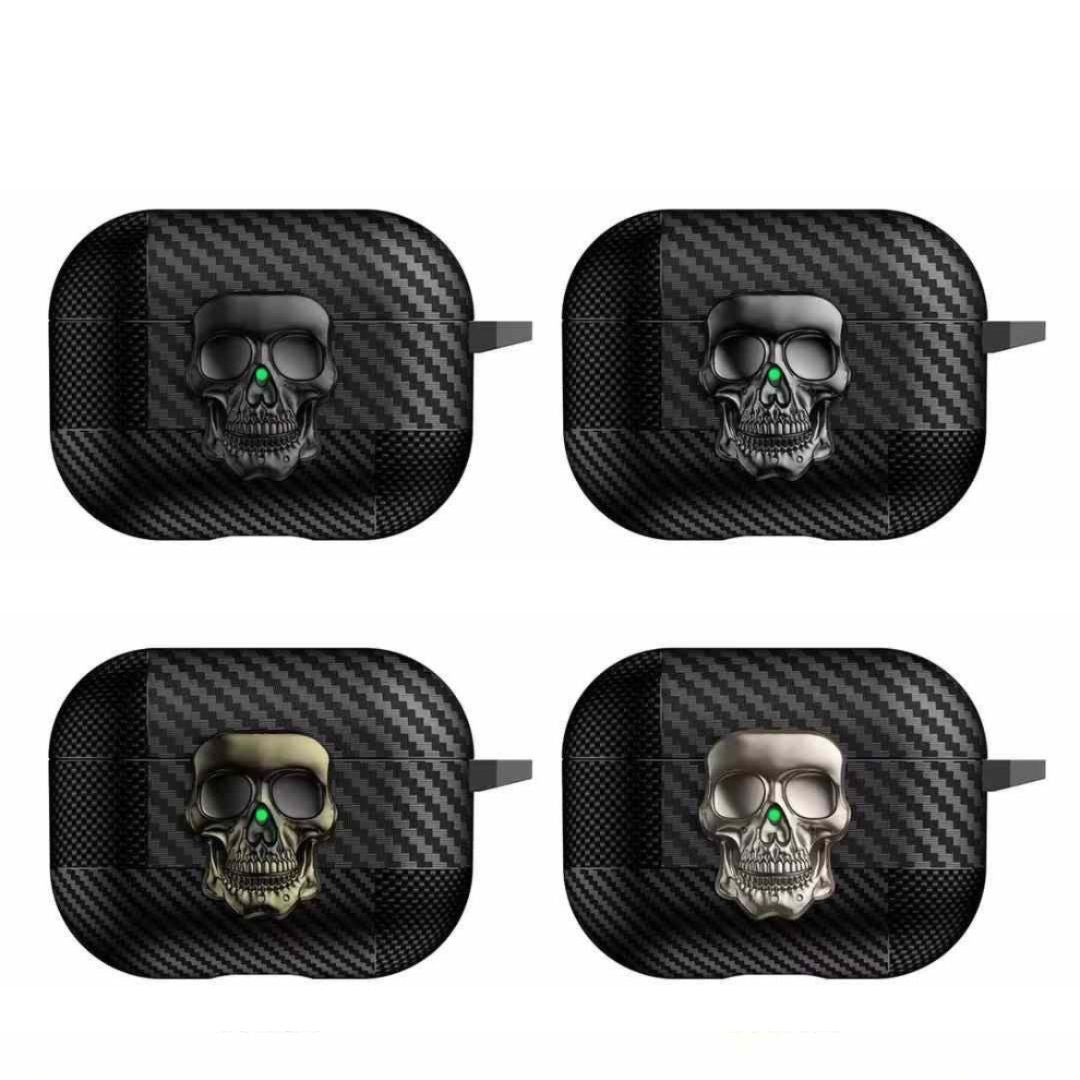 Skull Lock Carbon Fiber AirPods Pro Case – Stylish Protection