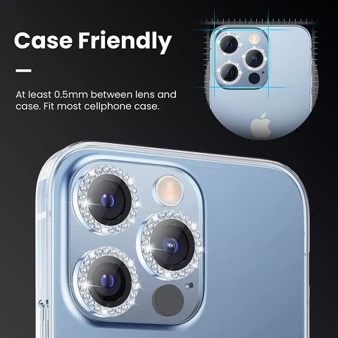 Diamond Studed Camera Lense Protector Ring For iPhone 11