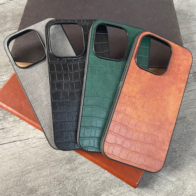 Croco Design PU Leather On Silicone Case For IPhone 14 series