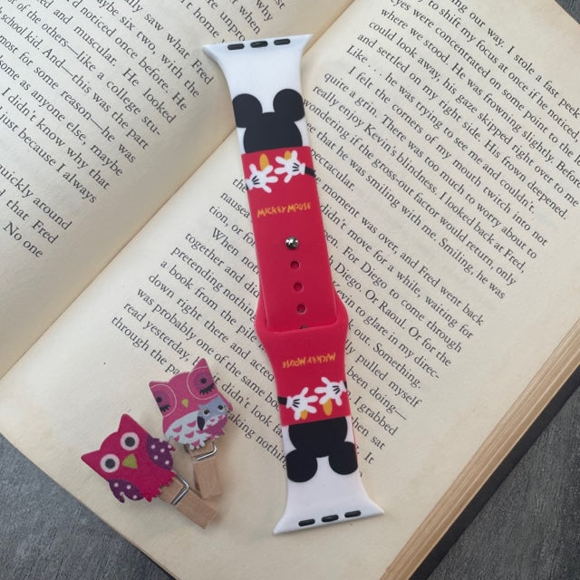 Cartoon Printed Liquid Silicone Apple Watch Band for 42-44-45 mm