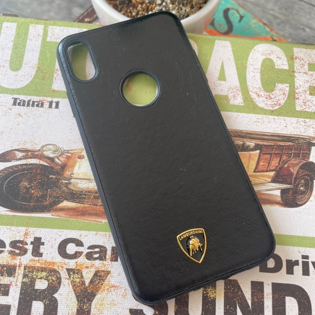 Leather Luxury Car Logo Case For iPhone XS Max