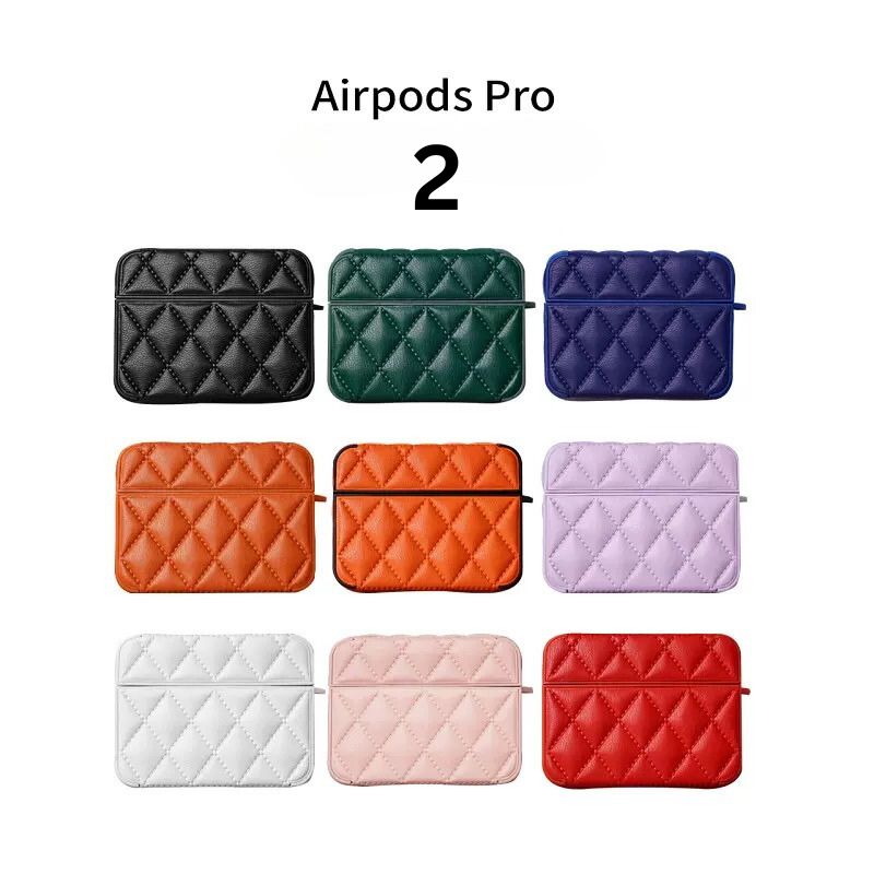 Quilted Vegan Leather Case For Apple Airpods Pro2 Generation