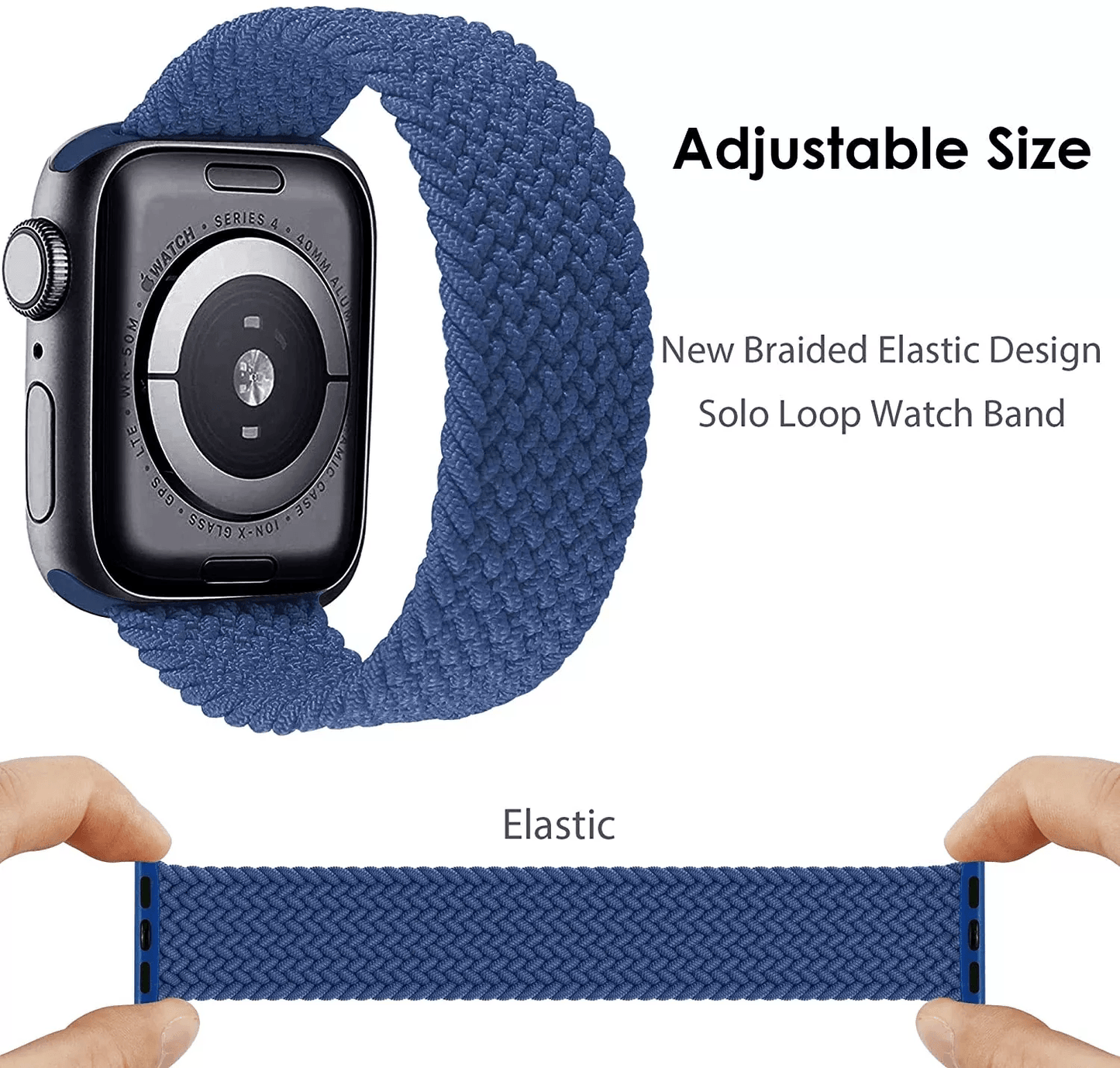 Braided Solo Stretchable Loop Band For Apple Watch 42-44-45-49 mm Apple Watch Band - Hanging Owl India
