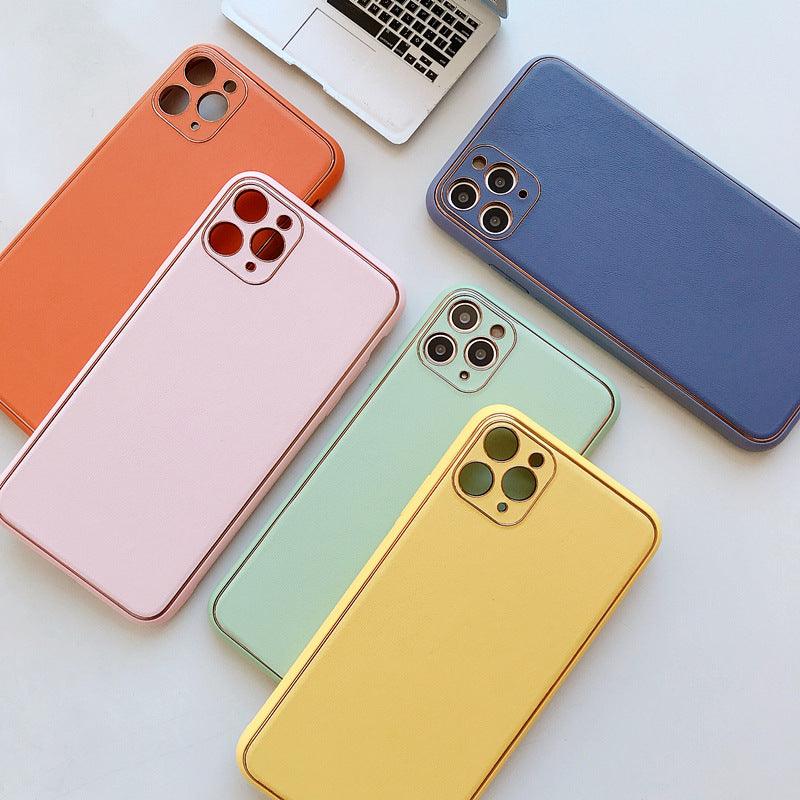 Leather Case with Gold Border for iPhone 11-12-13 Hanging Owl India