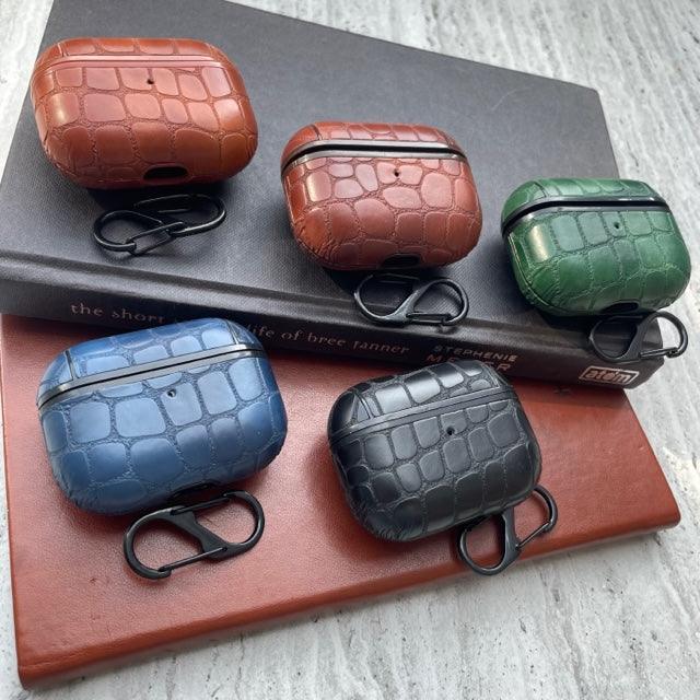 EMBOSSED CROCO CLOUDS LEATHER DESIGN FOR APPLE AIRPODS CASES