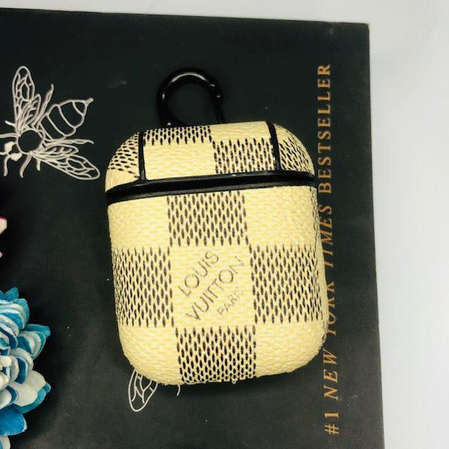 LV SQUARE CHECKS LEATHER AIRPODS CASE - Hanging Owl India