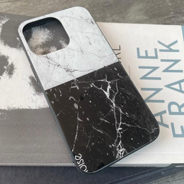 Marble Black N White Glossy Case For iPhone 11-12-13 Series