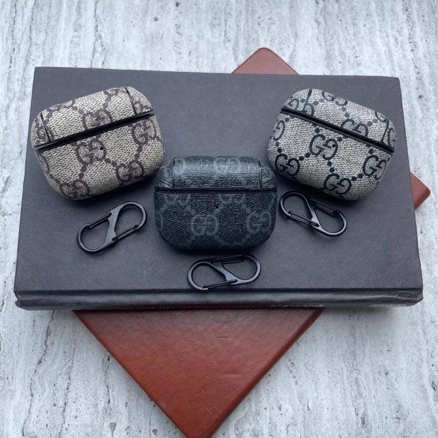 Leather Case Real Designer Airpod Pro Case EMBOSSED CROCO CLOUDS