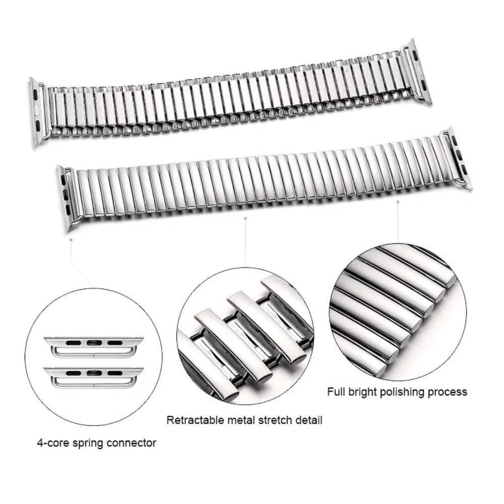 Stretchable Stainless Steel Solo Loop Band For Apple Watch 42-44-45-49 mm - Hanging Owl