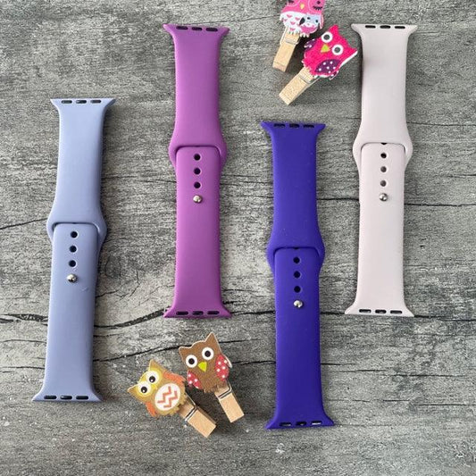 Tint And Shades Of Purple Liquid Silicone AppleWatch Band for 38-40 mm - Hanging Owl  India