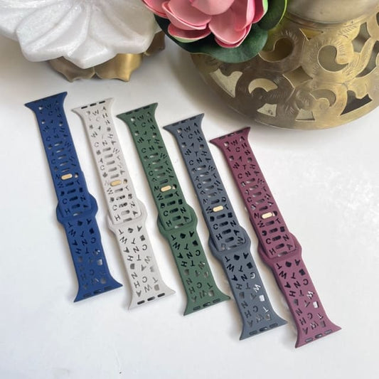 LV Printed Liquid Silicone Apple Watch Band for 42-44-45 mm – Hanging Owl