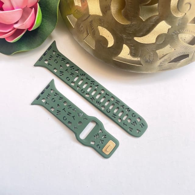 Alphabet-Cut Sporty Silicone Band For Apple Watch 42-44-45-49 mm from hanging owl