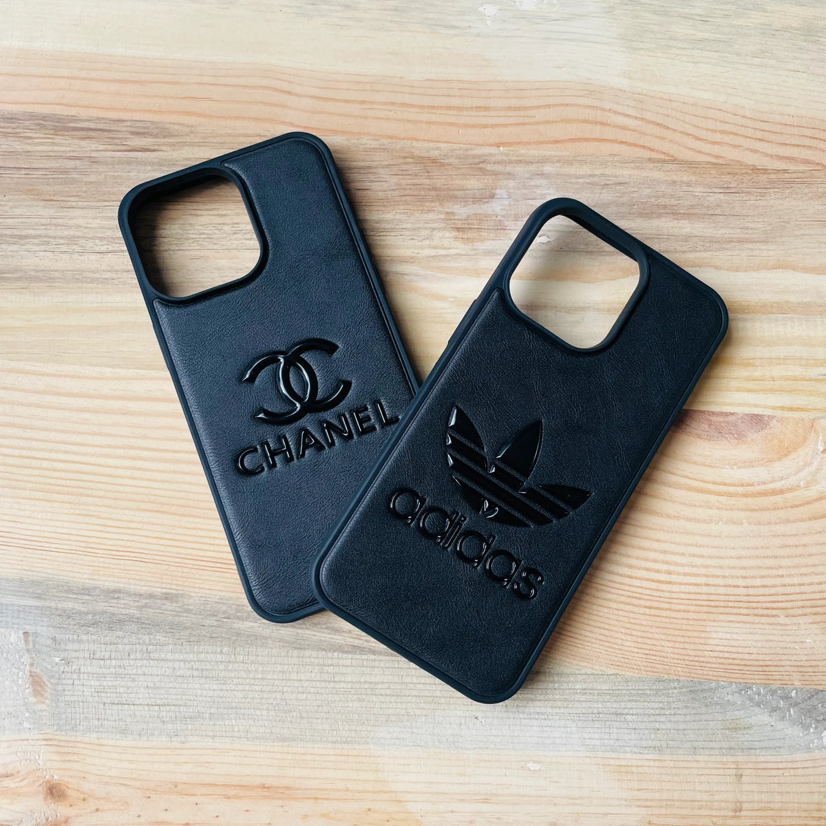 Black Series iPhone case installed on iPhone, back view