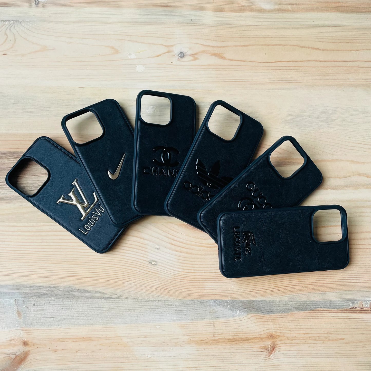 Black Series | Luxury Leather 3D Embossed iPhone Case