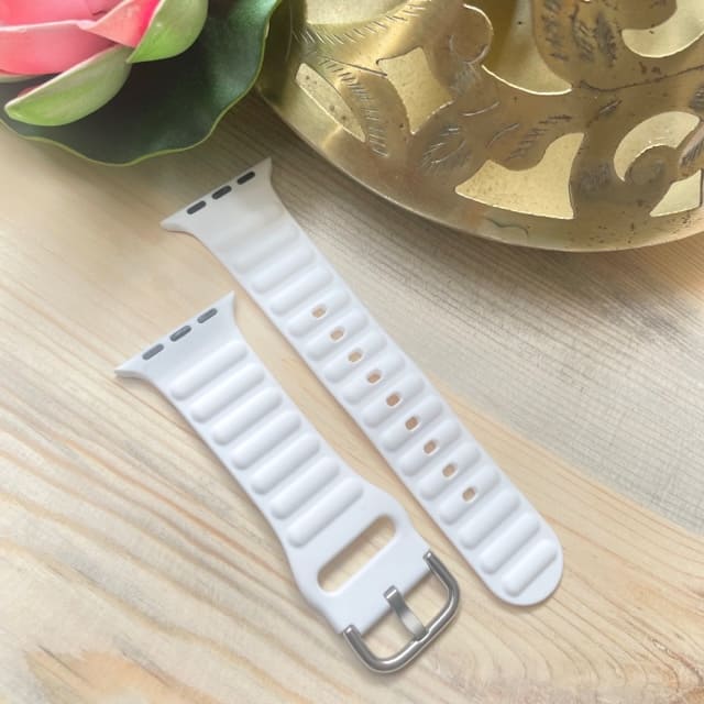 Ridge Silicone With Metal Buckel Apple Watch Band For 42-44-45-49 mm from hanging owl
