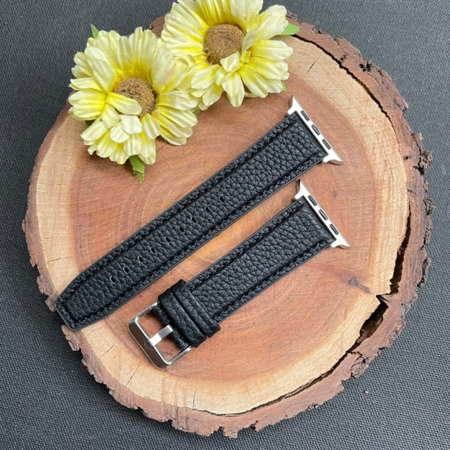 Textured Leather Stitch Design Apple Watch Starp For 42-44-45-49 mm from hangingowl