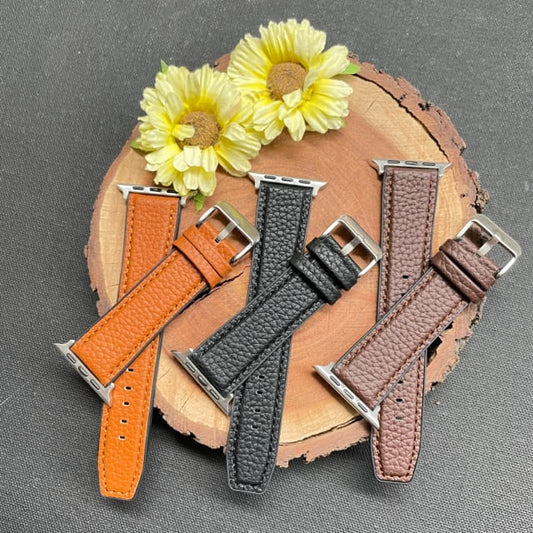 Textured Leather Stitch Design Apple Watch Starp For 42-44-45-49 mm from hangingowl