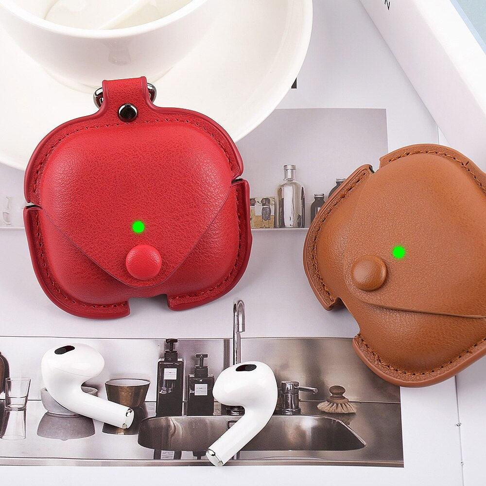 3RD GENERATION BUTTON POUCH LEATHER AIRPODS CASE COVER - Hanging Owl  India