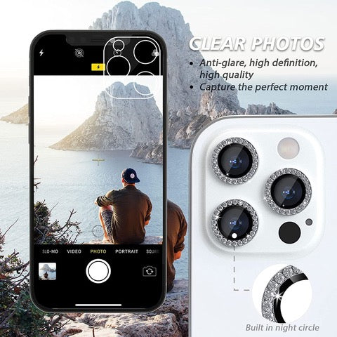 Diamond Studed Camera Lense Protector Ring For iPhone 14 Pro Max