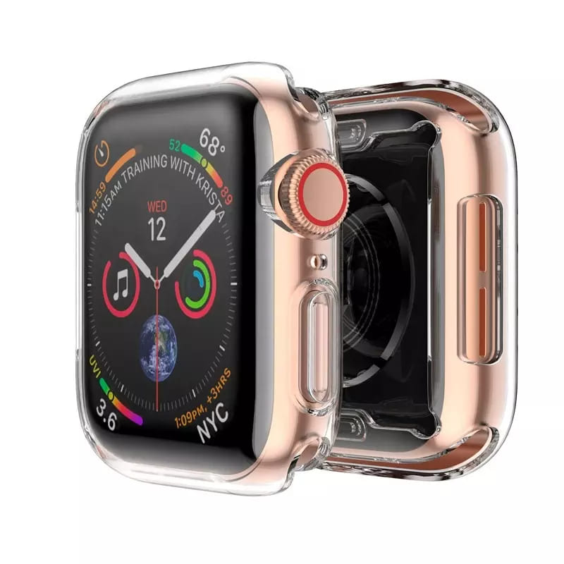 Flexible Silicone Metal Finish Apple Watch Case For 38 mm