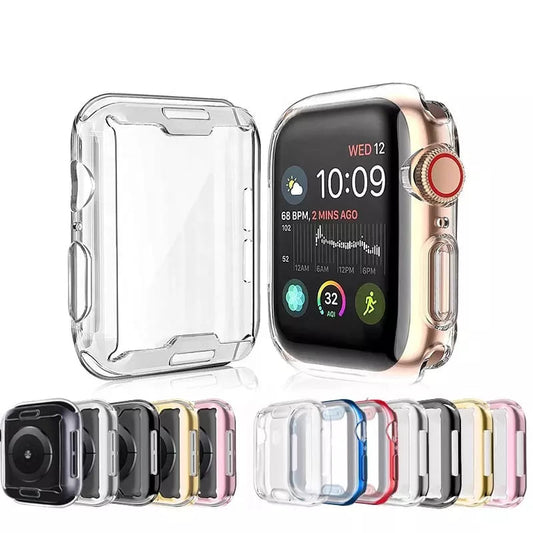Flexible Silicone Metal Finish Apple Watch Case For 40 mm