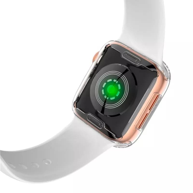 Flexible Silicone Metal Finish Apple Watch Case For 41 mm