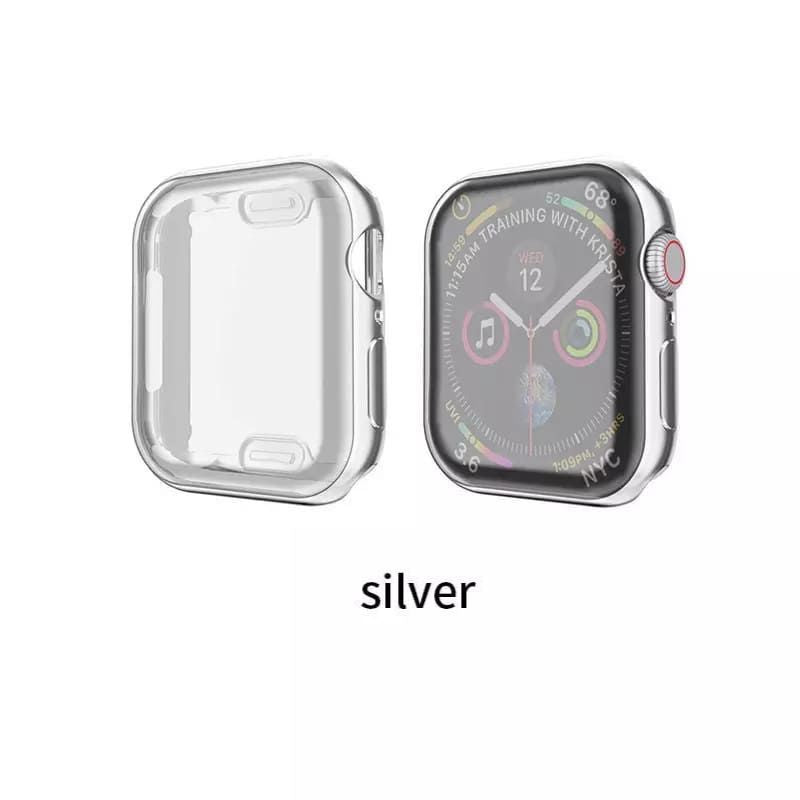 Flexible Silicone Metal Finish Apple Watch Case For 42 mm