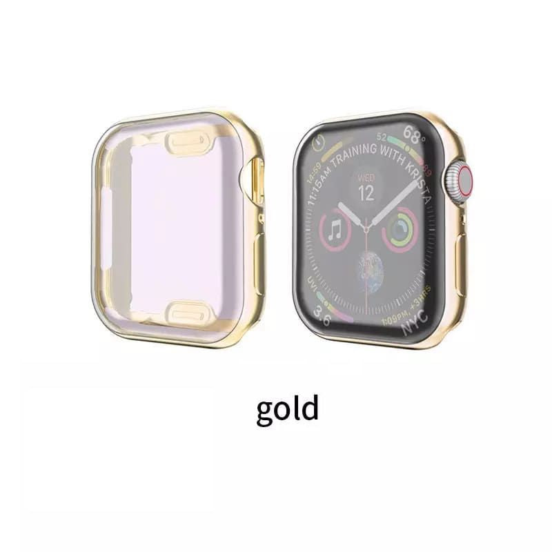 Flexible Silicone Metal Finish Apple Watch Case For 45 mm