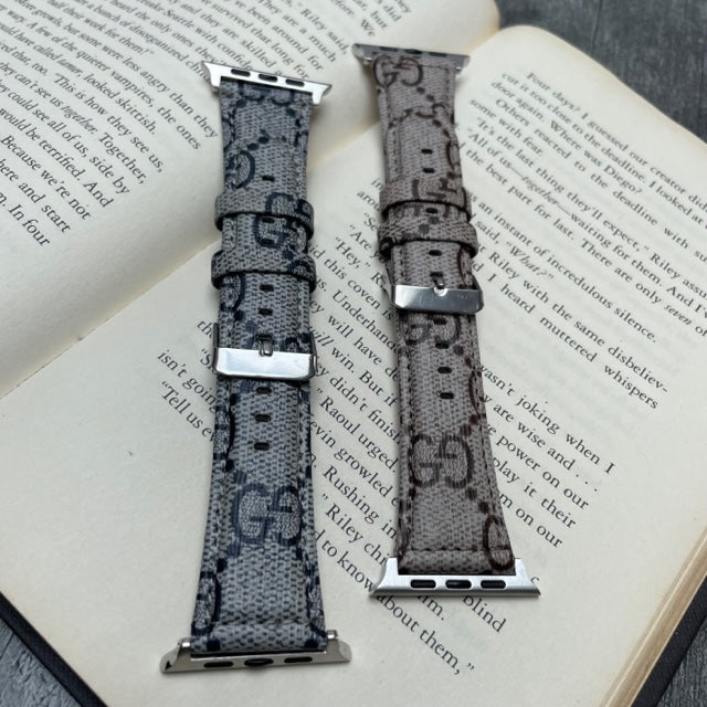 Vegan Leather Monogram G Desing Apple Watch Band for 38-40-41 mm