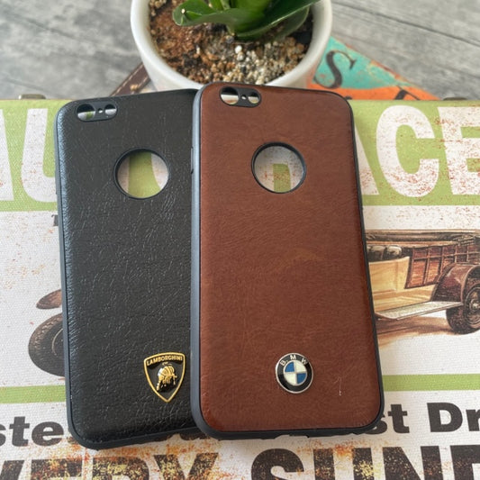 Leather Luxury Car Logo Case For iPhone 6G