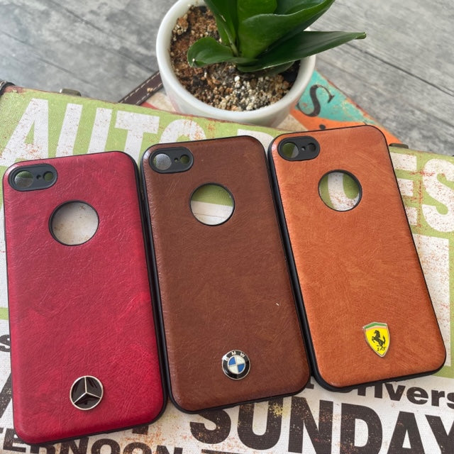 Leather Luxury Car Logo Case For iPhone 7G