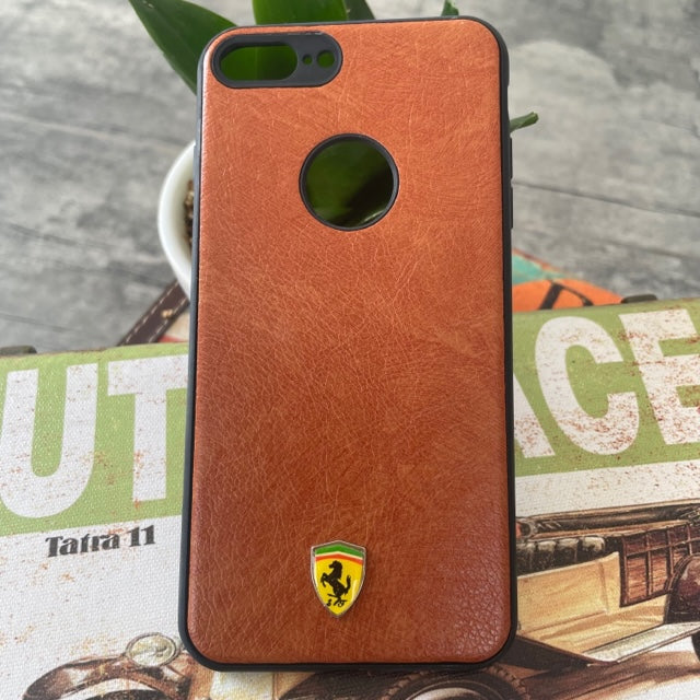 Leather Luxury Car Logo Case For iPhone 7 Plus