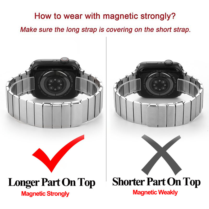 Starlight Metallic Magnetic Link Band For Apple Watch 42-44-45-49 mm