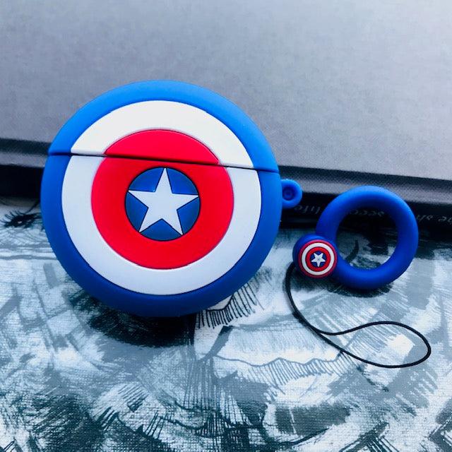 CAPTAIN AMERICA SHIELD  SILICONE AIRPODS PRO CASE COVER - Hanging Owl  India