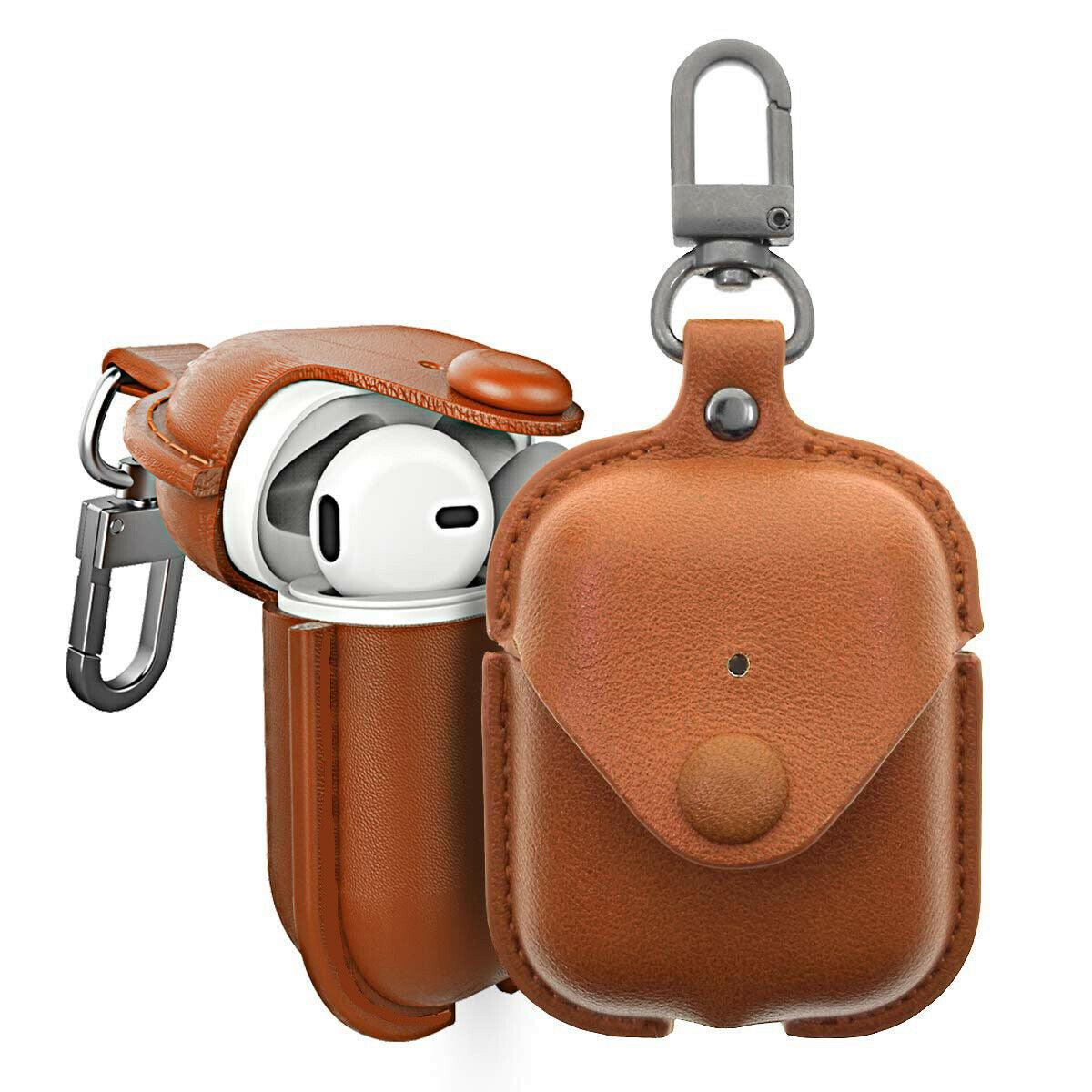 DESIGNER POUCH BUTTON LEATHER AIRPODS CASES - Hanging Owl 