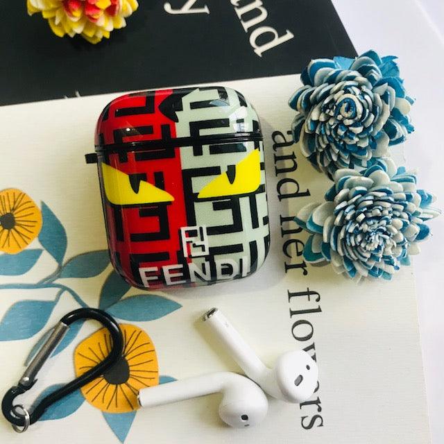 F-E-N-D-I DESIGN GLOSSY SILICONE AIRPODS CASE COVER - Hanging Owl  India