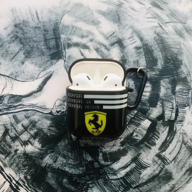 FERRARI GLOSSY SILICONE AIRPODS CASE COVER FOR 1-2 - Hanging Owl  India