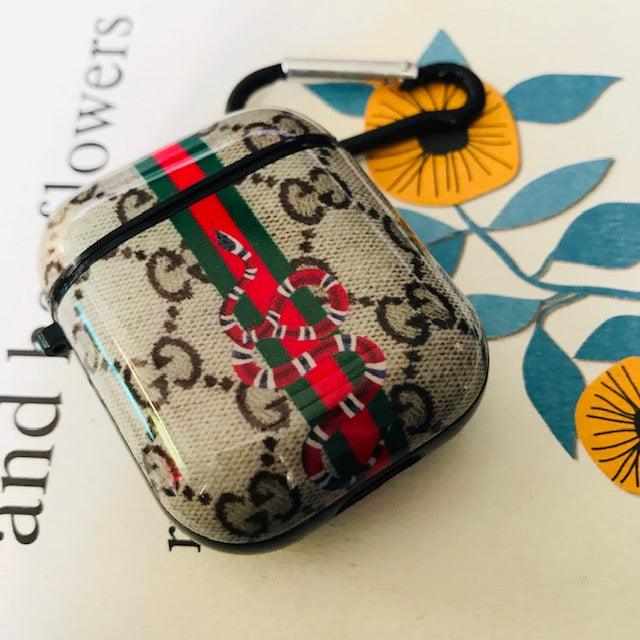 G SNAKE DESIGN GLOSSY SILICONE AIRPODS CASE COVER - Hanging Owl  India