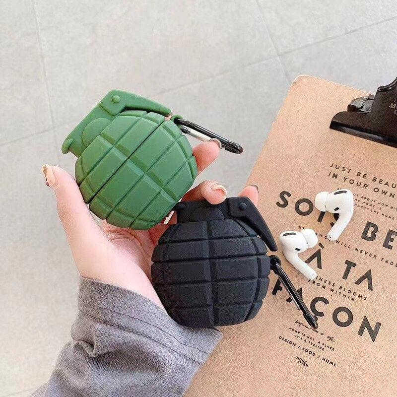 GRENADE GREEN SILICONE AIRPODS CASE COVER FOR PRO - Hanging Owl  India