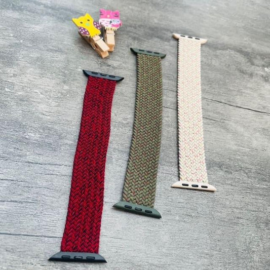 Highlighter Braided Solo Stretchable Loop Band For Apple Watch 42-44-45-49 mm - Hanging Owl 