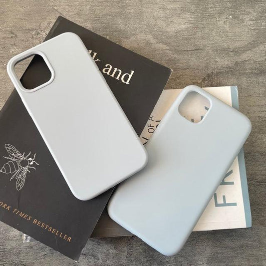 Light Grey Liquid Silicone iPhone 11-12-12 Pro Case Cover - Hanging Owl  India