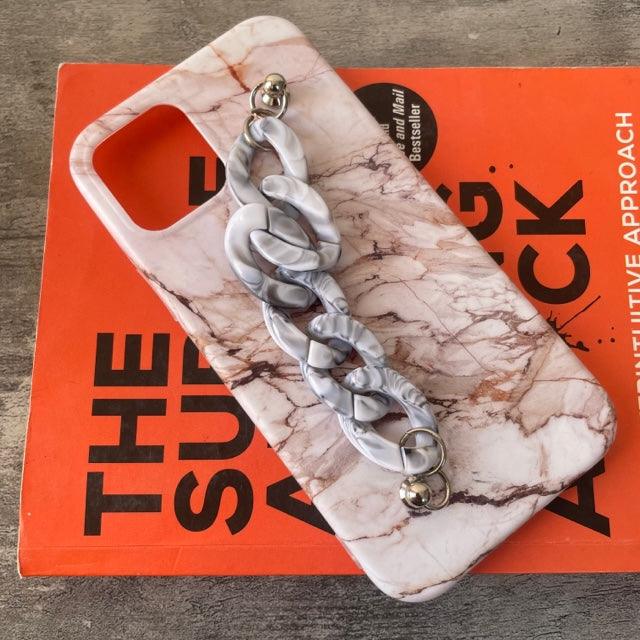 Natural Stone Printed With Chain design Silicone Iphone Case For 11-12 series - Hanging Owl  India