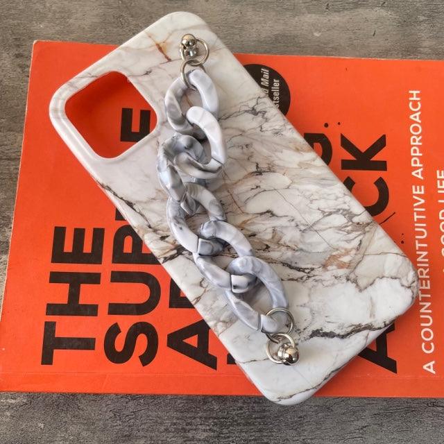 Natural Stone Printed With Chain design Silicone Iphone Case For 11-12 series - Hanging Owl  India