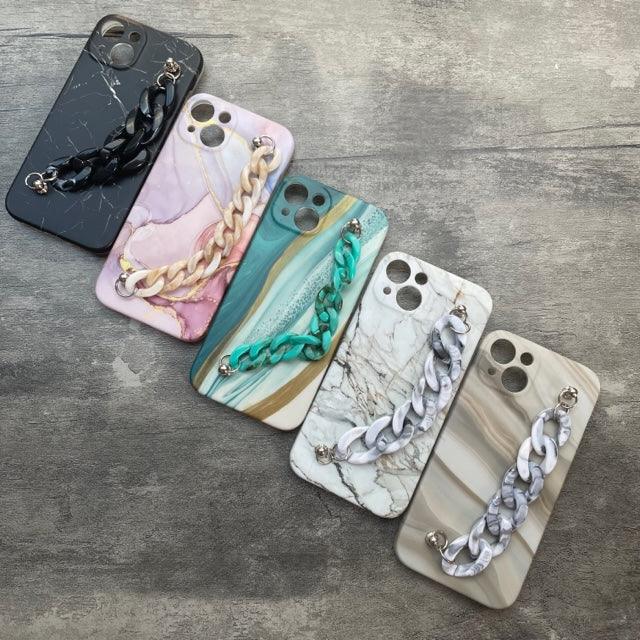 Natural Stone Printed With Chain design Silicone Iphone Case For 13 series - Hanging Owl  India