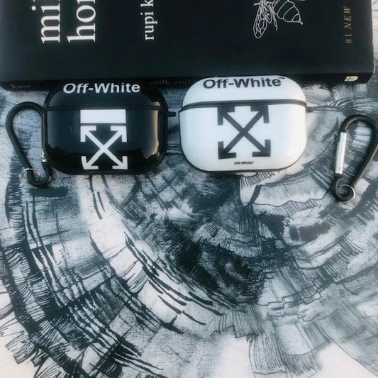 OFF-WHITE-BLACK GLOSSY SILICONE COVER FOR AIRPODS PRO - Hanging Owl  India