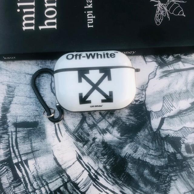 OFF-WHITE-BLACK GLOSSY SILICONE COVER FOR AIRPODS PRO - Hanging Owl  India