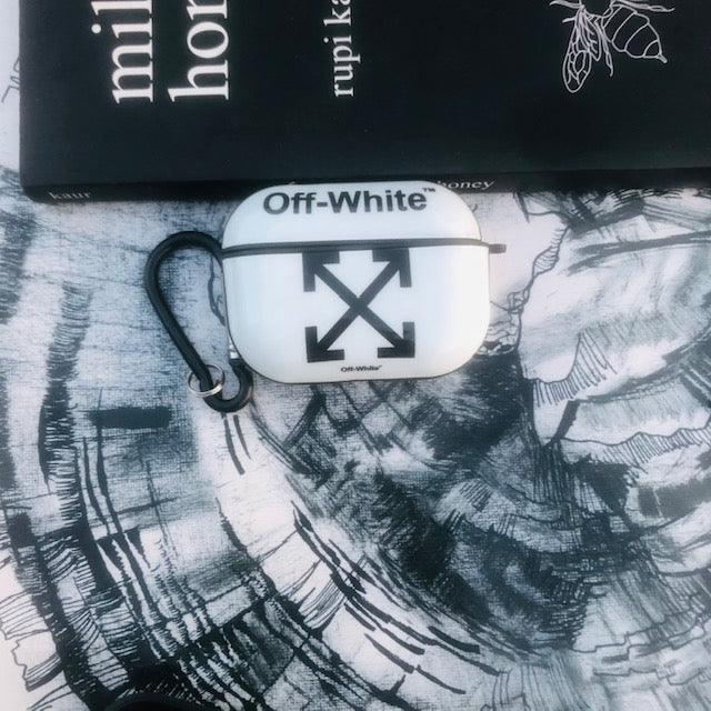 OFF-WHITE-BLACK GLOSSY SILICONE COVER FOR AIRPODS PRO - Hanging Owl  India