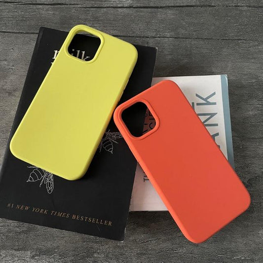 Orange-Yellow Liquid Silicone iPhone 12-12 Pro Case Cover - Hanging Owl  India